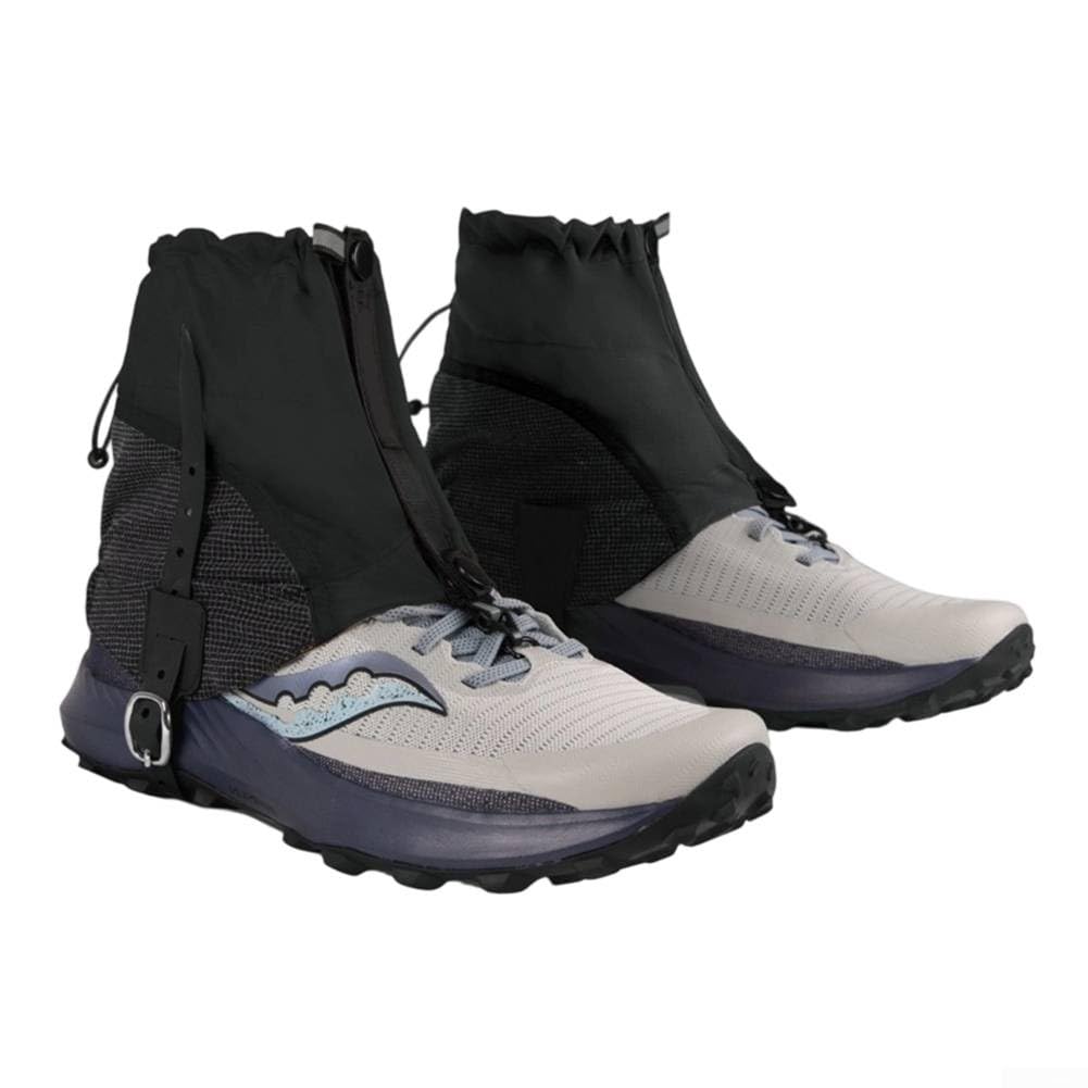 Startbuymore Anti Tear Waterproof Ankle Gaiters with Lightweight Design and Replaceable Sole Straps, Suitable for Hiking and Trail Running in Harsh Conditions (Black)