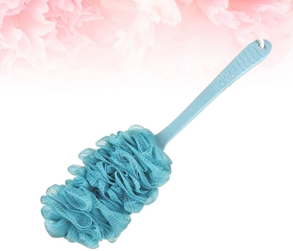 Szczotka do kąpieli z gąbką z uchwytem do kąpieli Długi złuszczający szczoteczka do kąpieli Body Washin (niebieski) Szczotki do kąpieli i ciała