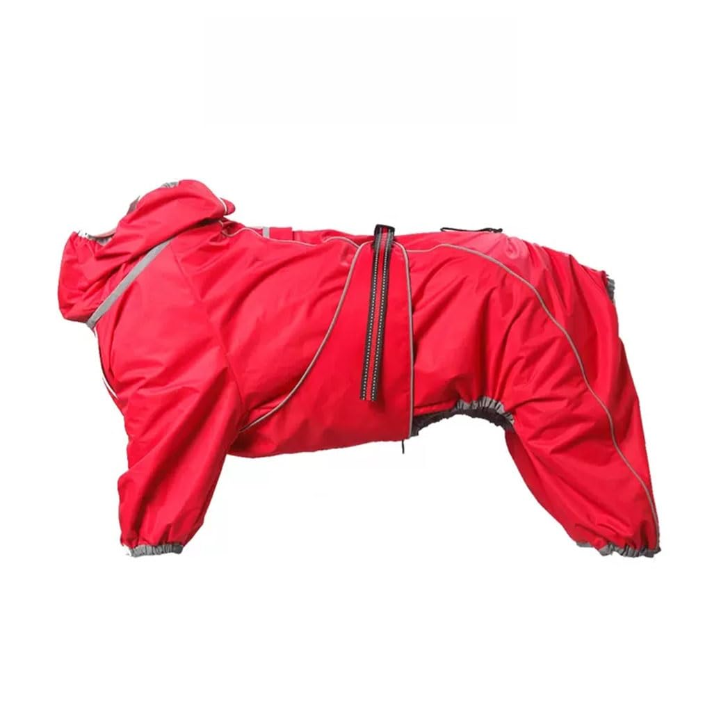 Cappotto impermeabile per cani regolabile a quattro zampe con cappuccio, impermeabile leggero, impermeabile per cani, adatto per cani di taglia media e grande (colore: A4, taglia