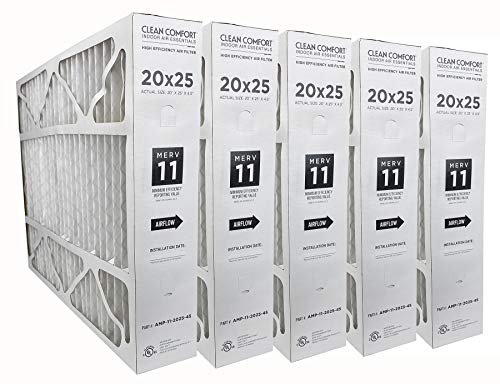 Clean Comfort AMP-11-2025-45 (5-Pack) - 20 x 25 x 4.5 Media Air Filter MERV 11