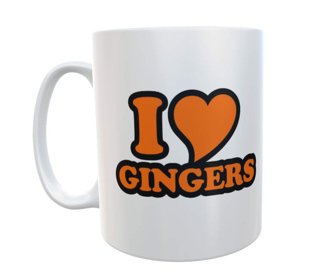 Decalarama Ginger Mug Gift - I Love Heart Gingers - Novelty Cute Redhead Ginge Hair Ceramic Cup