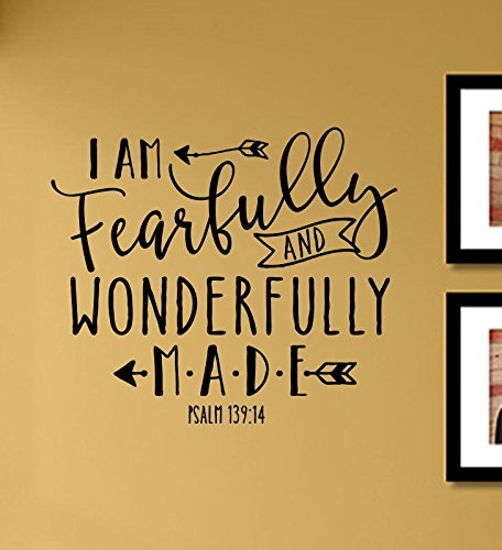I am Fearfully and Wonderfully Made Psalm 139:14 Vinyl Wall Art Decal Sticker