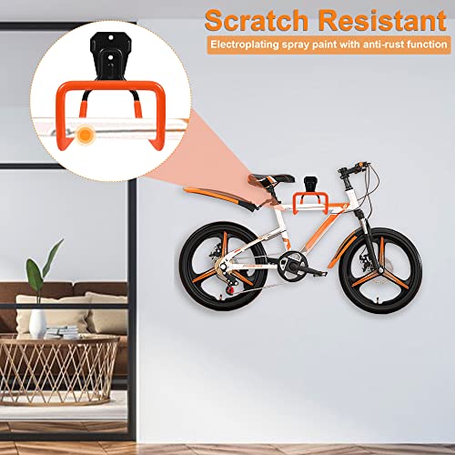 Image of HASTHIP Metal Garden Hose Holder - Garden Wall Hose Hanger - Water Holders for Outside Heavy Duty Pipe Holder with Screws Organizer for Cable,Water Hose(2Pcs Orange)