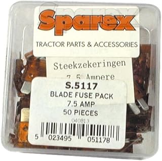 Sparex Brand S.5117 Blade Fuse 7.5A, 50 pcs. Agripak Color: Dark Brown