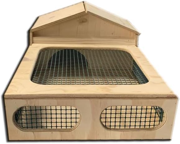 Casetta teca terrario tartarugario casa per taratarughe tartaruga di terra rettili recinto recinzione gabbia trasportino 80x50x25h