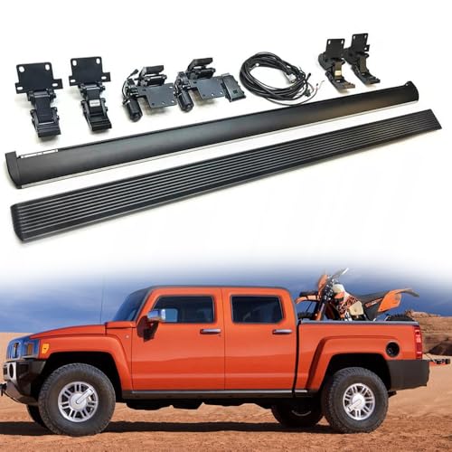 Deployable Electric Running Board Side Step Fits for Hummer H3 H3T 2006-2010 Aluminum Black Intelligent Anti-Pinch