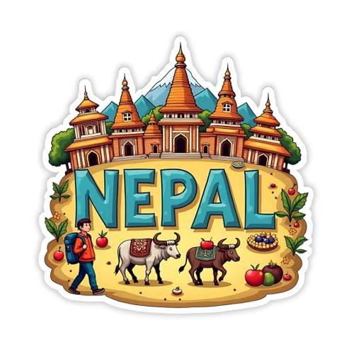 Image of Naxon Nepal Country Theme Souvenir Wooden Refrigerator Stylish Fridge Magnet - Fridge Decoration Magnet for Kitchen & Home Decor | Perfect Souvenir Gift | Size 3x3 Inches | Pack of 1