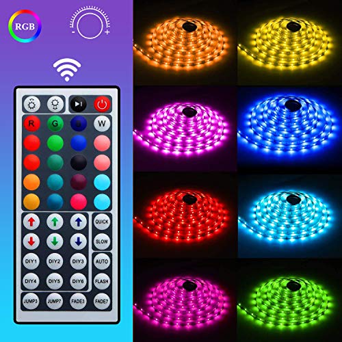 REDSTORM Tiras LED 10 Metros, Tiras LED USB RGB 5050, Iluminación Multicolor, 16 Colores Estáticos y 4 Modos de Brillos, Control Remoto IR Alimentado por USB