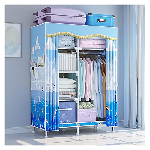 Portable Wardrobe Wardrobe Foldable Fabric Clothes Closet Wardrobe Storage Organizer for Home Bedroom Furniture Three size options (blue) Wardrobe Storage Closet (Size : 103x45x170cm) marriage