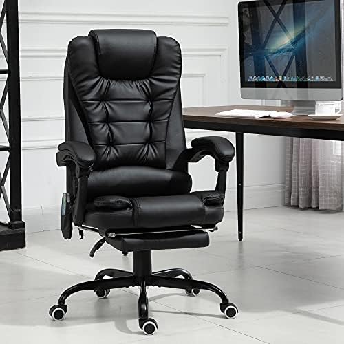Vinsetto 7-Point Vibrating Massage Office Chair High Back Executive Recliner with Lumbar Support, Footrest, Reclining Back, Adjustable Height, Brown