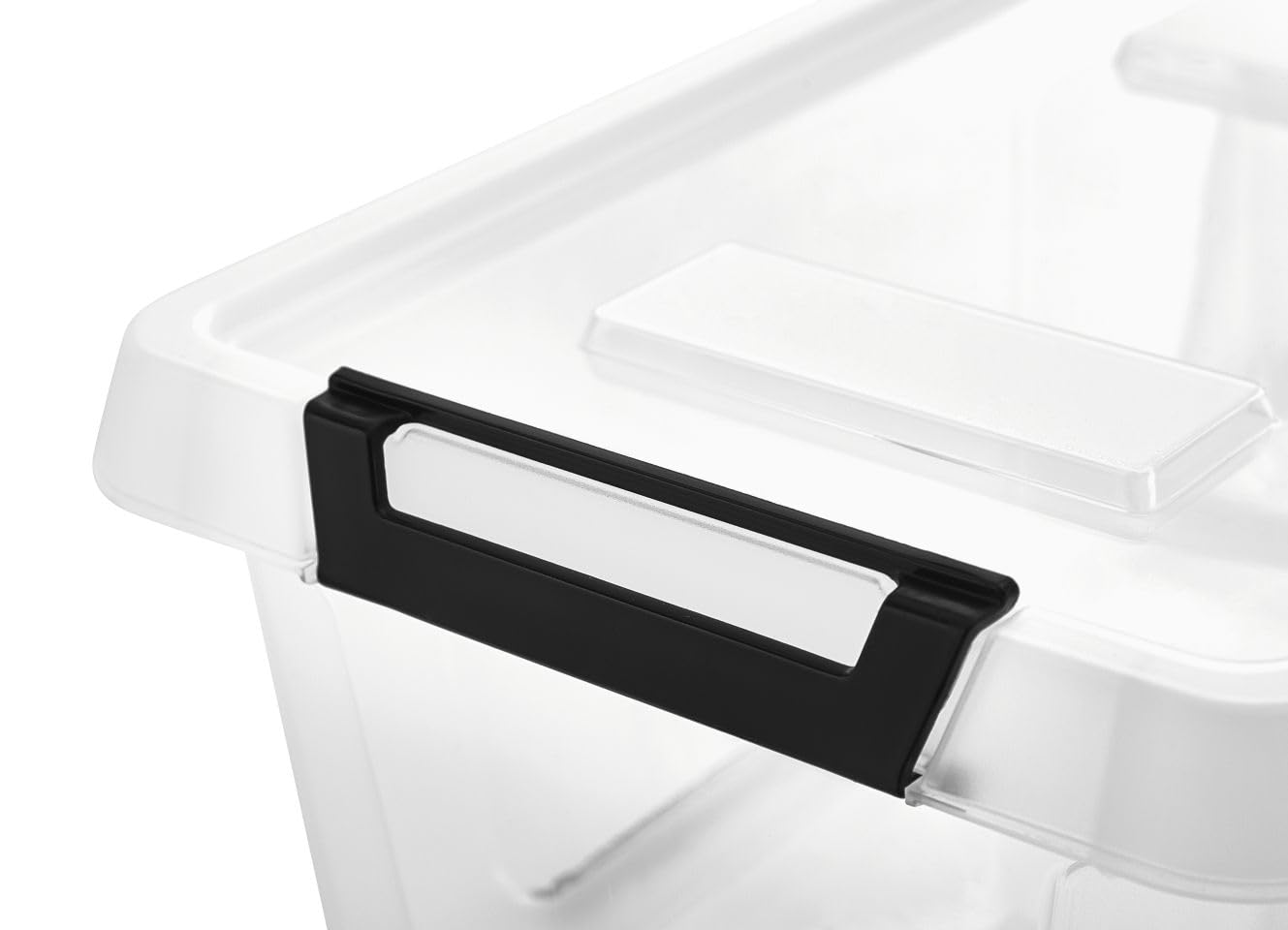 Gardissimo Aufbewahrungsbox Clip 4er Set 80 Liter transparent | Mit Deckel und Rollen, Kunststoff Stapelboxen, Clip-Verschluss, MADE IN Europe, BPA-frei