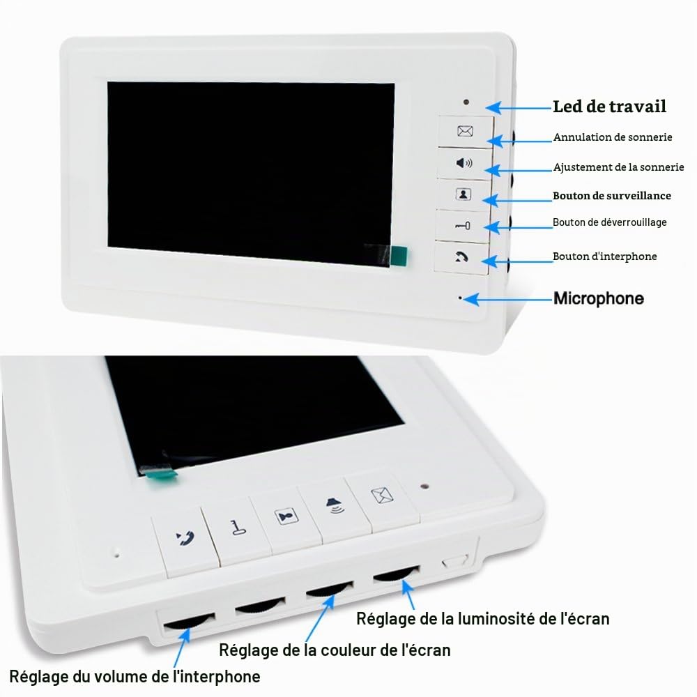 7 '' Couleur Filaire Interphone Vidéo Porte Système de Téléphone kit 700TVL RFID Accès Entrée Caméra Sonnette 3 Monitors pour Multi- Appartements/Maison