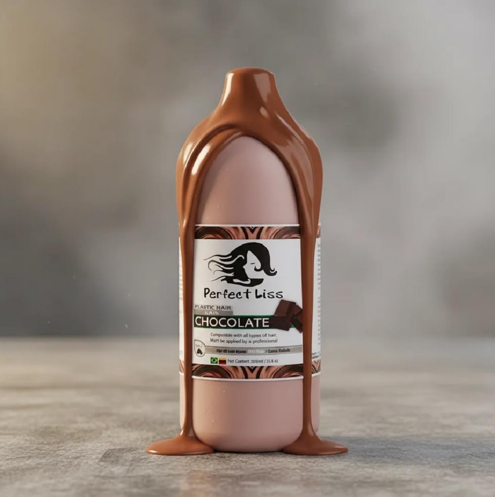 Perfect Liss Brazilian Keratin Treatment Chocolate: Professional Hair Straightening for Afro, Ethnic & Coarse Hair - 100% Zero Frizz, Intense Shine & Deep Repair Formula - Salon Size 33.8oz (1000ml)