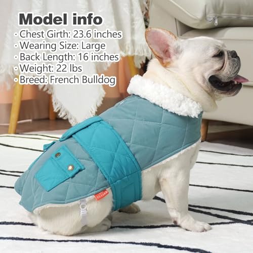 Kyeese Dog Coats Warm Windproof Waterproof Dog Jacket Padded Sherpa With Leash Hole For Small Winter Dogs Turtleneck Cold Weather Coats thumb #7