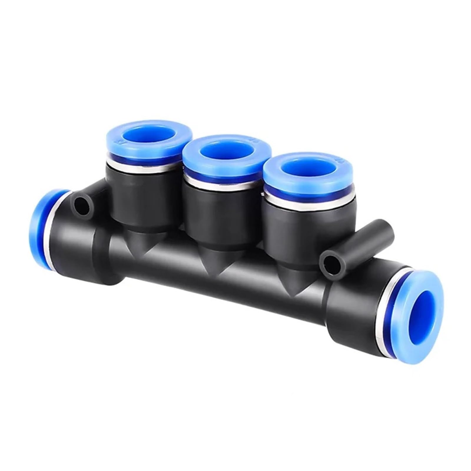 TaoHHU 50 piezas de accesorios neumáticos de plástico de 4 vías y 5 vías PK PZA, conectores rápidos for manguera de agua, empuje de aire rápido de 4 mm, 6 mm, 8 mm y 10 mm(PK-10,50 PCS)