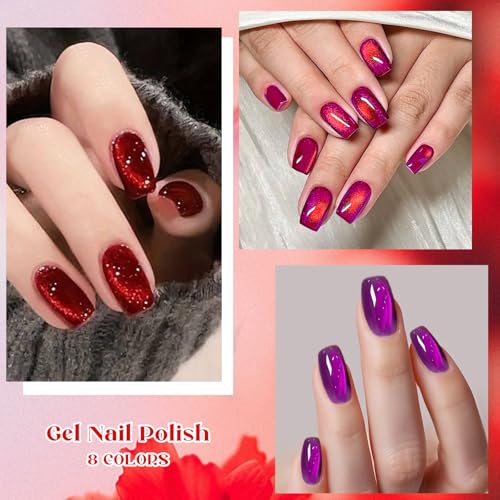 Set de esmaltes gel magnéticos 9 piezas cat eye miniatura 2