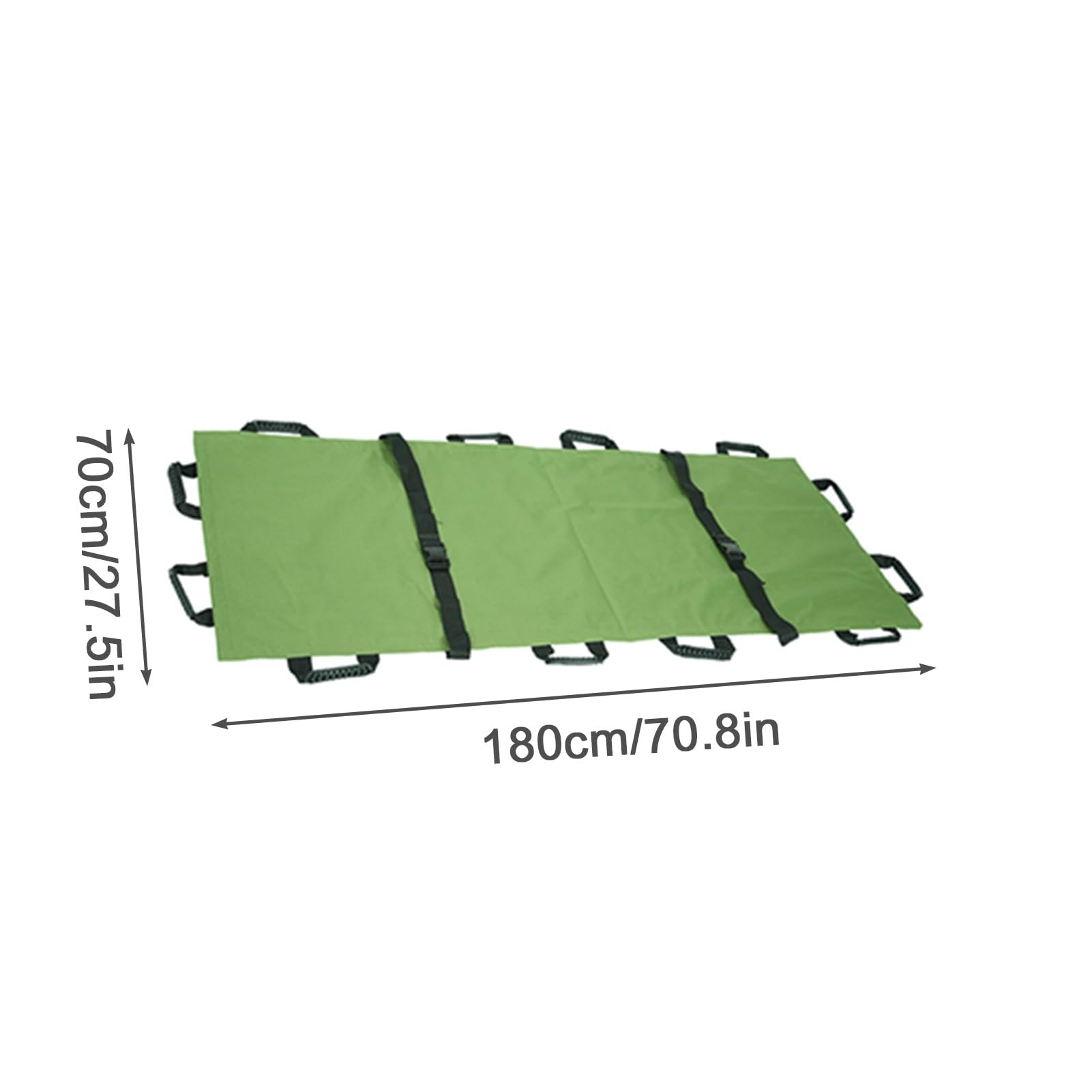 Camilla Blanda de Tela de Nailon con 12 Asas - Camilla de Rescate portátil y Plegable para evacuación de heridos y Acampada al Aire Libre - Incluye cinturón de Seguridad,Orange-180x70cm