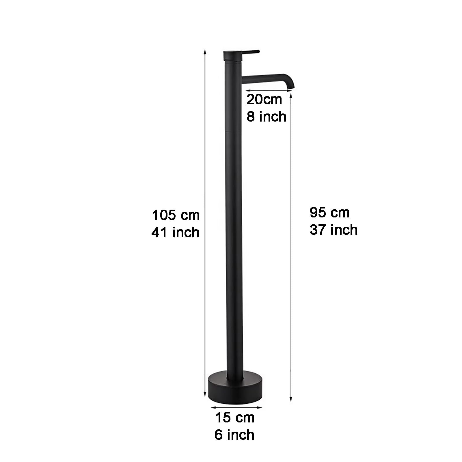 Grifo de bañera independiente, grifo de bañera montado en el suelo con 2 modos de salida de agua, hidrante de agua para riego, lavado, caudal máximo de 6.4 GPM (dorado)