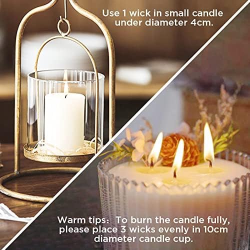 100 Pezzi Stoppini Per Candele In Cotone Naturale 10 Cm – Kit Fai Da Te Con Portastoppini E Punti Di Colla - 4