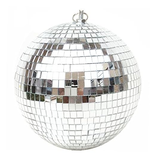 Mirror Disco Ball 8 Inch Hanging Disco Ball for Party Wedding Holiday Home Decoration, Silver