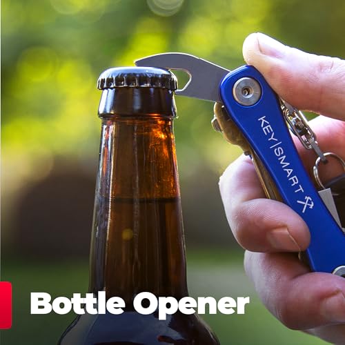 KeySmart Rugged - Multitool Key Holder for Keychain w/Bottle Opener and Pocket Clip, Key Organizer for Key Chain, EDC Keychains, Key Ring for Car Fobs Key Chains, Expandable (Up to 14 Keys, Blue) - Thumbnail 4