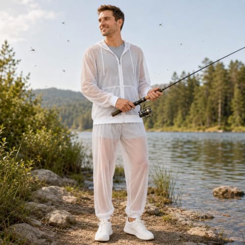 Trajes de malla con capucha para protegerse de mosquitos en el camping 3