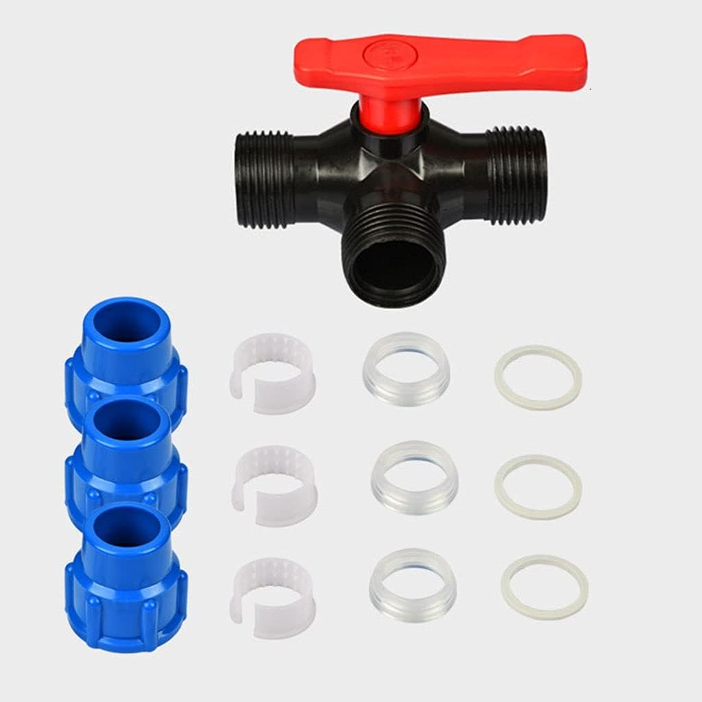 lever ball valves,ball valve,3-Way Fast Connection Pipe Valve,Plastic T-Type Valve Internal Diameter 20/25/ 32/40/ 50mm Ball Valve,1pcs (Color:Blue,Size:20MM) (Color : Blu, Size : 50MM) ( ( Color : 32