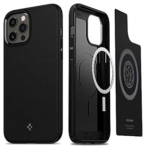 Spigen voor iPhone 12 Case en iPhone 12 Pro Case Mag Armor MagFit Hoesje compatibel met magsafe -Matt Black
