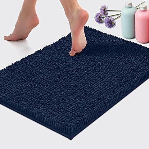 LuxUrux Extra-Soft Chenille Bath Mat Cover