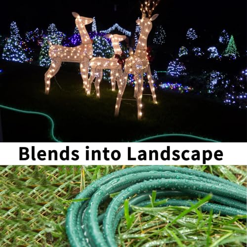 Image of HUANCHAIN Indoor Outdoor Green Extension Cord 15 ft 2pcs Waterproof