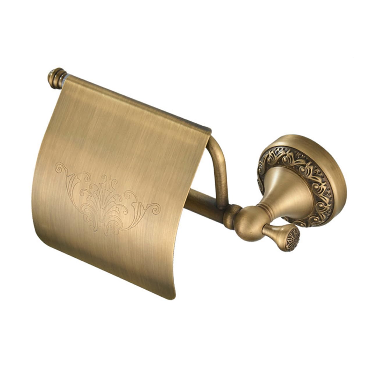 Portarotolo Carta Igienica in Rame Stile Europeo Retrò Oro | Montaggio a Parete, per Bagno e Hotel, Design Antico dal Profilo Raffinato