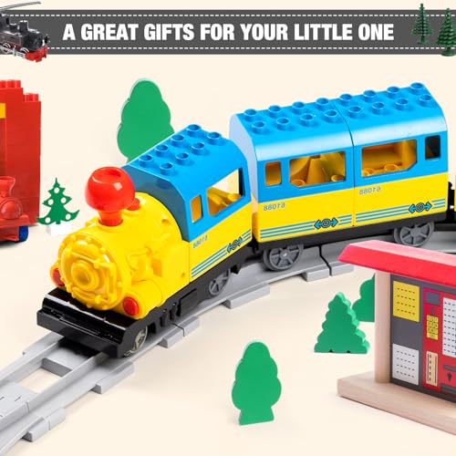 34 pieces train bridge track classic railway track with 12 curved tracks 12 straight tracks and bridge tracks - compatible with all major brands toy track accessory for kid light grey