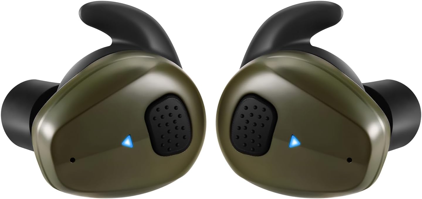 Electronic Shooting Earbuds - Ear Hearing Protection NRR 28dB Bluetooth 5.3 Noise Cancelling & Sound Amplification - Rechargeable Case for Hunting and Range(Green) - Image 7