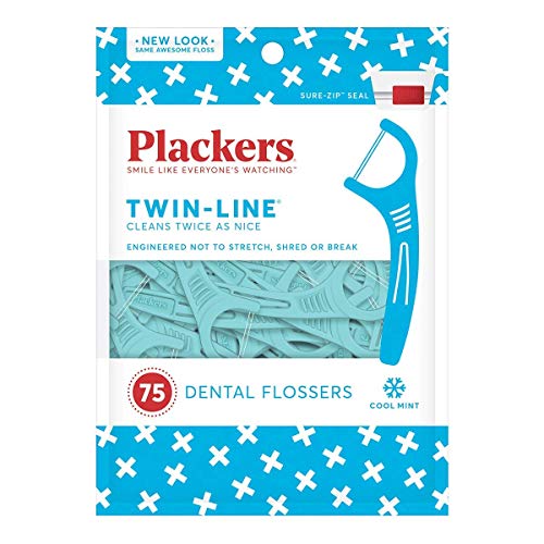 Plackers Twin-line Flossers Cool Mint 2 Pack