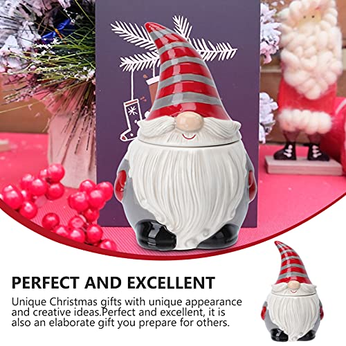 Angoily Ceramic Gnome Cookie Jar, Ceramic Christmas Cookie Jar With Lid Xmas Decorative Air Tight Candy Jar Container Container For Cookies, Cracker, And Other Snacks #TOP1
