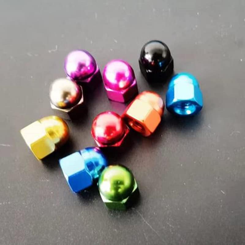 Generic 10pcs/lot m3 M4 M5 M6 colourful Red black blue gloden orange Anodizing aluminum cap nut - (Size: m6 10pcs, Color: red colour)