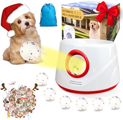 Automatic Ball Launcher for Dogs, Dog Ball Thrower with 19-32-45Ft Distance, Rechargeable Automatic Launcher with 6 Balls (2.2