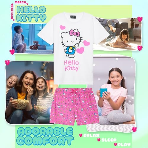 Hello Kitty Girls Pajamas for Kids Teenagers Short PJs for Girls Kawaii Clothes3