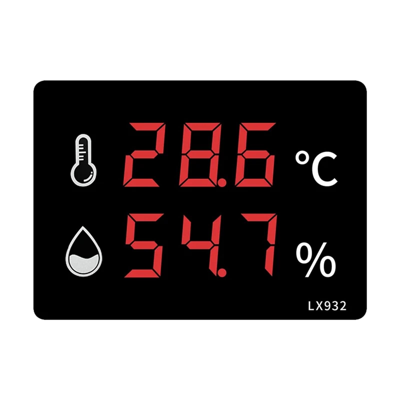 Rongce LX932 Termoigrometro digitale a parete a LED Termoigrometro con sonda e funzione di allarme for fabbrica di magazzini agricoli(LX932E)
