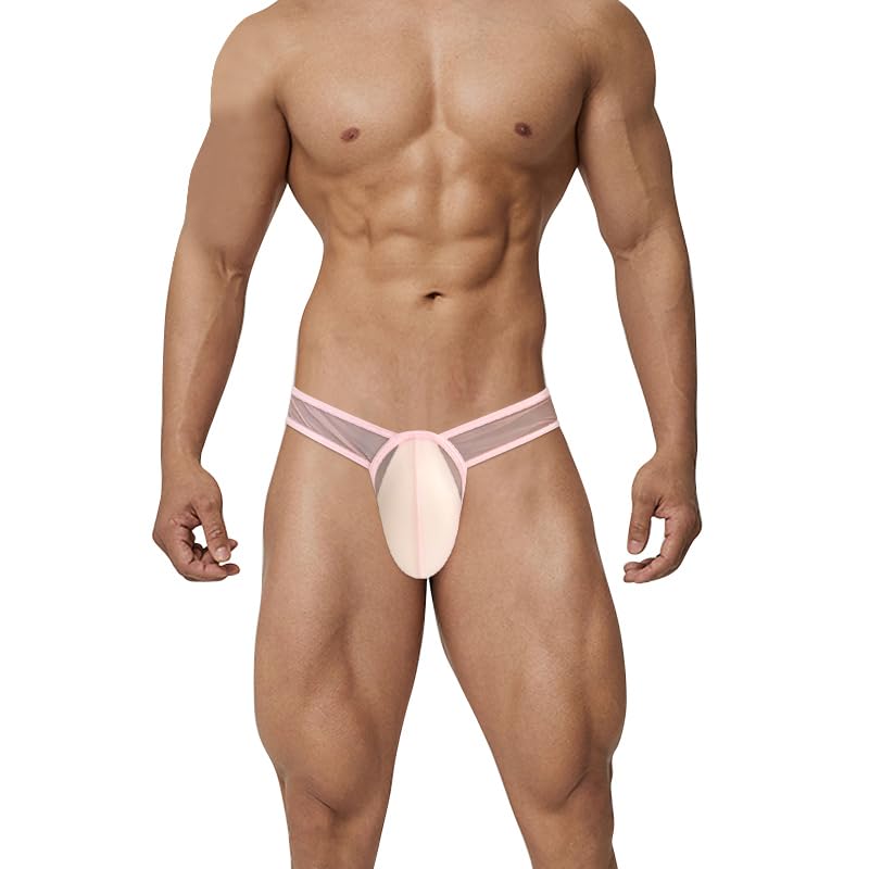 Men's Sexy See Through Underwear Low Rise Bugle Pouch Bikini Briefs