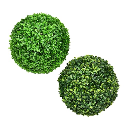 HOLIDYOYO 2 Bolas De Césped Artificial para Decoración De Jardín Topiario Patio Balcón Plantas Colgantes Artificiales Arbusto De Plástico Verde