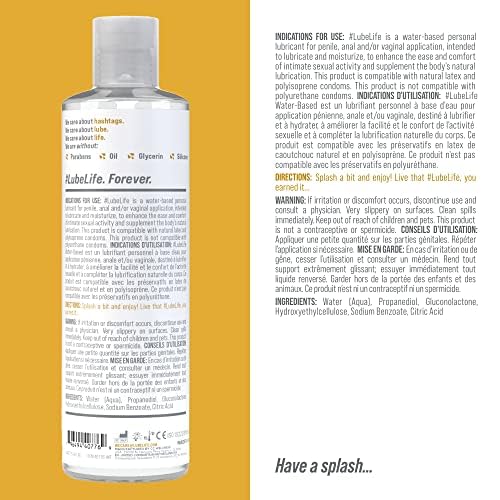 LubeLife Water-Based Lube – Personal Lubricant for Men, Women & Couples, Travel Size, Non-Staining, Easy Clean-Up, Toy-Safe, 8 Fl Oz: 8 Fl Oz (Pack of 2)
