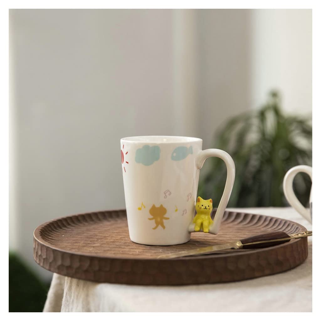 Keramikbecher Dreidimensionale Relief-Becher Katzenklaue Handgemalte Keramik-Tasse Paare Wasser Tasse Spaß Milk Cup Büro Kaffeetasse Smart Mug (Color : B)