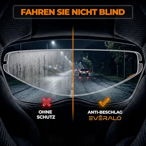 Everalo Antibeschlag Linse Kompatibel mit Visier Shark VZ400 - Dskwal 3 - Ridill 2 - Skwal i3 - Skwal Cup – Antifog Folien Einsatz Spezifisch für System DKS458 (Linse)