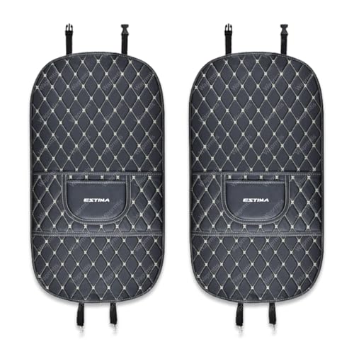 エスティマ 50系 レザー シートキックカバー 収納ポケット 後部座席 キックガードパッドエスティマ 50系 ESTIMA 車 シートバック 保護カバー キック防止パッド 傷・汚れ防止 蹴り防止 引っかき傷対策 アクセサリー (2枚入り)
