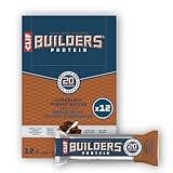 CLIF BUILDERS Protein Bars, Chocolate Peanut Butter Flavour, 20g of Protein, Prepared in Canada, Gluten Free, No Artificial Sweeteners, 68 g (Pack of 12)