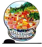 SENDJJ Mauspad mit Gelkissen 25,5 x 23 cm, Mauspad mit Handballenauflage für Computer/PC, Handgelenk Entlastung, Vorbeugung Sehnscheidenentzündung-Italienische Hafenstadt