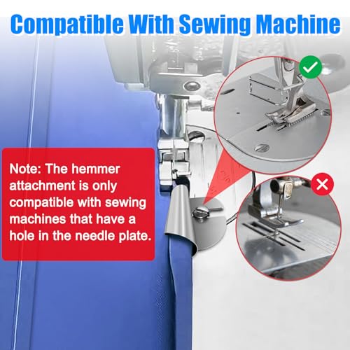 Image of TOOVREN Sewing Rolled Hemmer Foot 8PCS Rolled Hem Presser Foot 3 /4 /5 /6 /7 /8 /9 /10mm 8 Sizes Wide Rolling Hem Foot Sewing Machine Presser Feet Hemmer Home Industrial Curved Scroll Hemming Feet