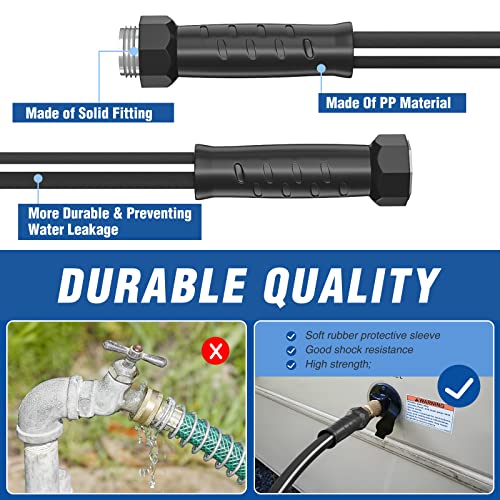 Greener Heavy Duty 50Ft Hybrid Garden Hose Dia.5/8’’ Inner Durable Rv Garden Hose With Swivel Grip Handle 150Psi High Burst Strength Industrial Water Hose For All Weather Outdoor thumb #2