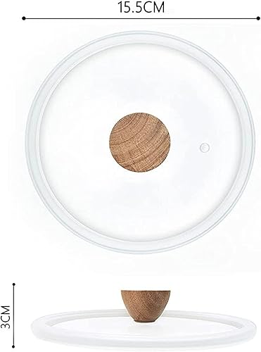 Miniatura 8 de LJYT Cacerola de cristal con tapa, 13.5fl oz20.3fl oz, resistente al calor con tapa y mango de madera, sartén antiadherente hecha a mano para fideos
